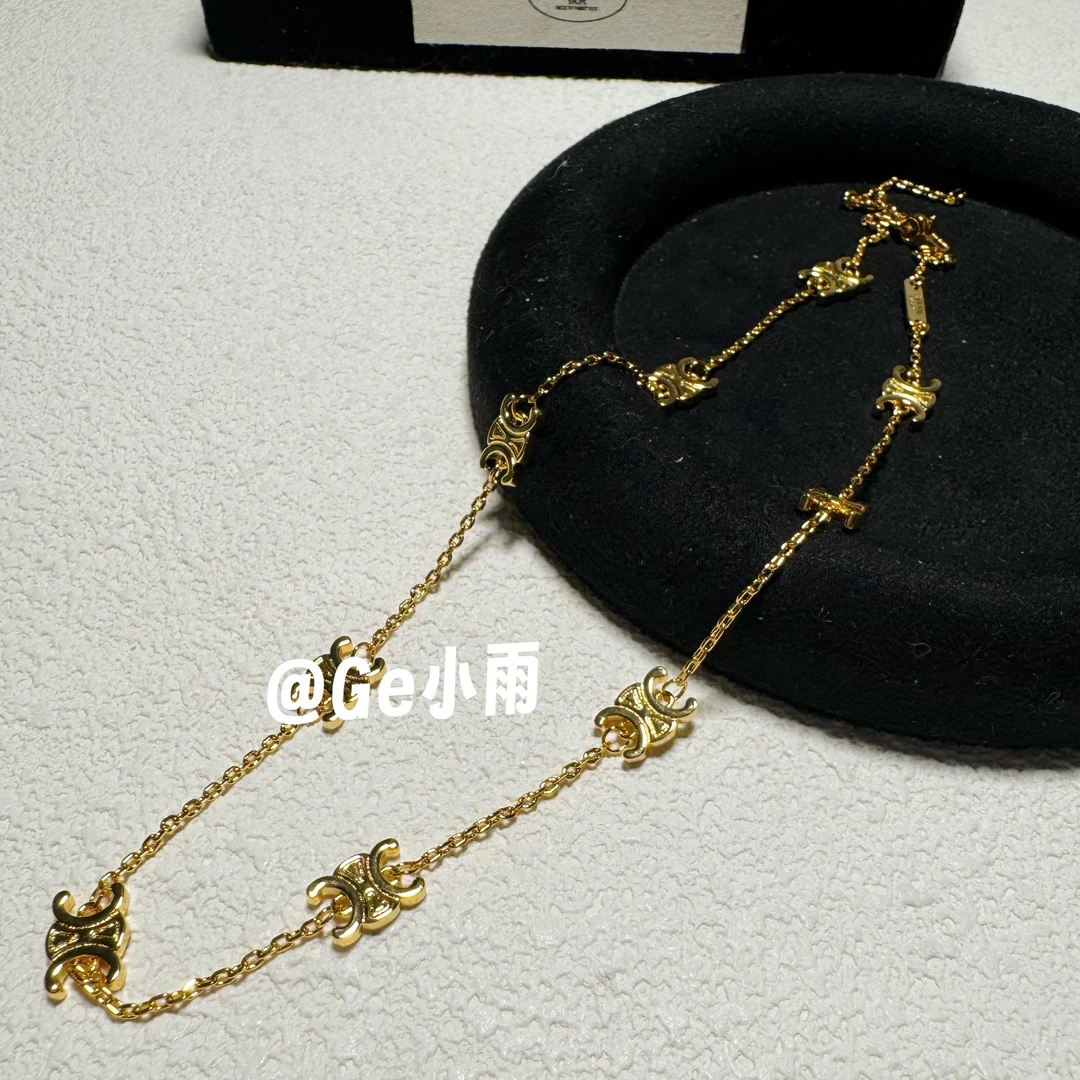 铜合金项链 【006】凯旋门大牌感金色项链