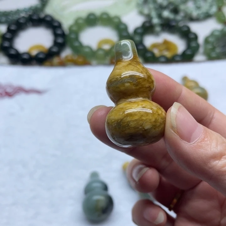 蛇纹石玉葫芦未镶嵌叶*可