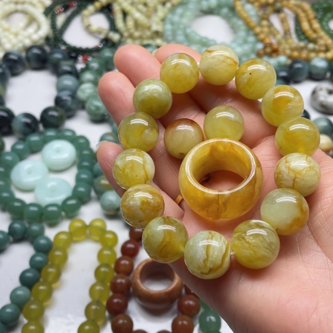 【闪购商品】蛇纹石玉手串未镶嵌百*生