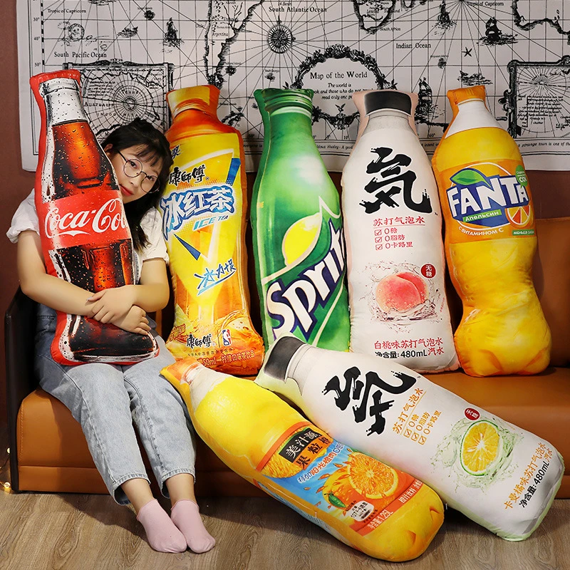 仿真饮料抱枕可乐公仔娃娃毛绒玩具床上女生睡觉长条夹腿生日礼物