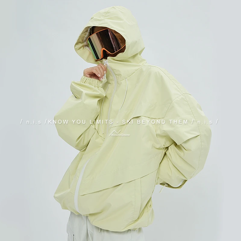 nis2023新款滑雪服防水单板连帽轻量化滑雪裤运动宽松防风