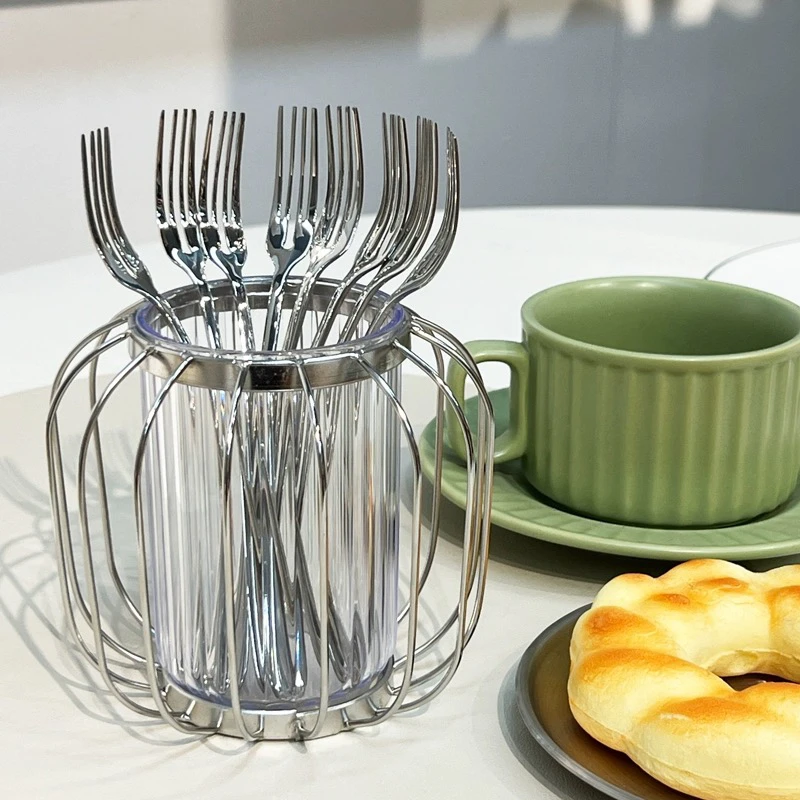 【5支装】304食品级不锈钢精致水果叉网红可爱简约创意长柄叉