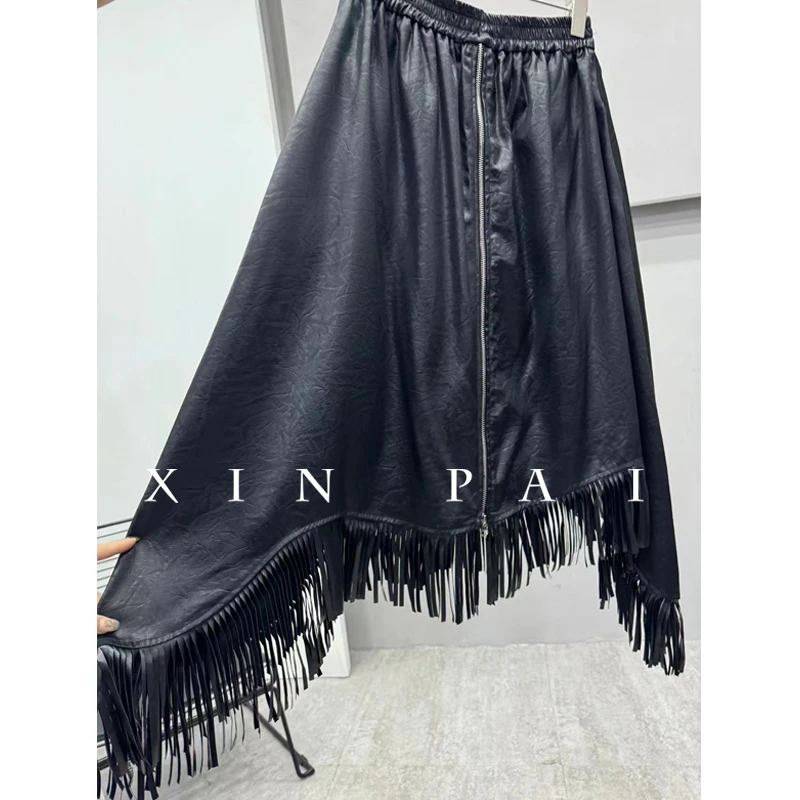 鑫鑫原创2024秋季新款不规则流苏半身裙设计感高腰显瘦半身裙2338