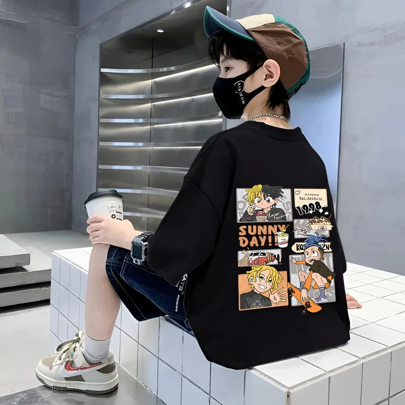 【贝尔熊】童装男女短袖t恤纯棉夏季新款儿童宝宝半袖上衣中小童