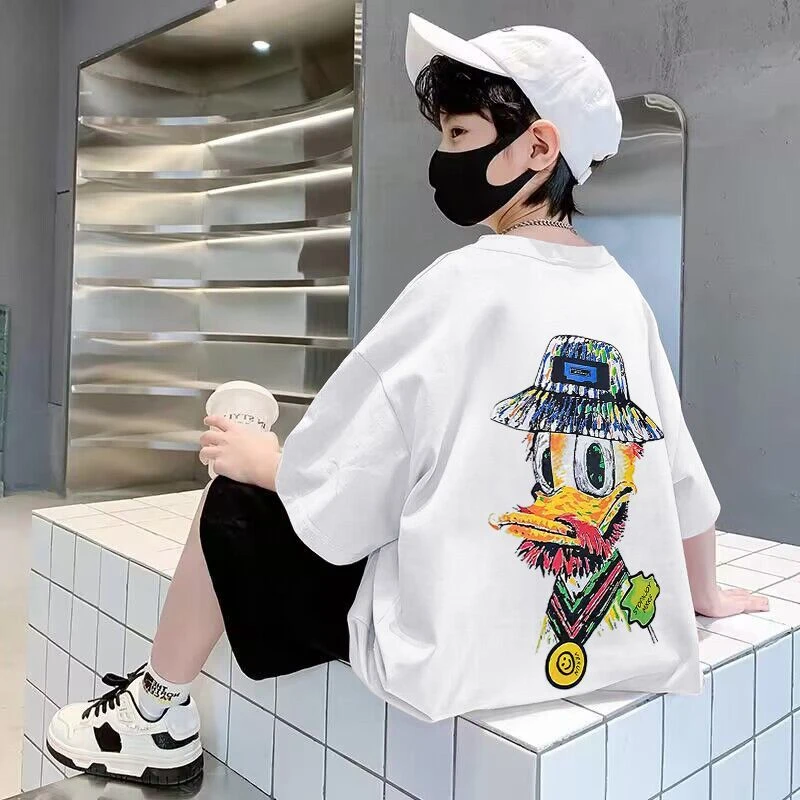 【实体品质】男童短袖纯棉t恤夏季新款宽松帅气卡通中大童半袖儿童