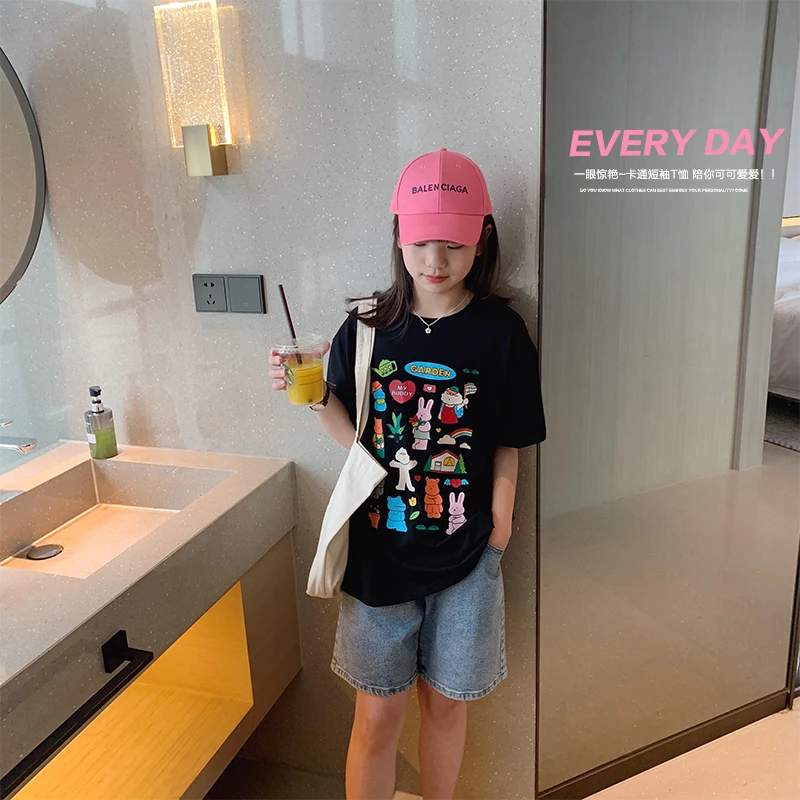 【贝尔熊】童装男女短袖t恤纯棉夏季新款儿童宝宝半袖上衣中小童