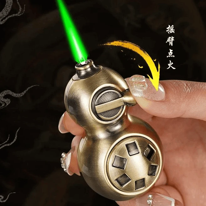 创意葫芦打火机旋转把玩葫芦个性绿焰便携防风网红炫酷高档礼物潮