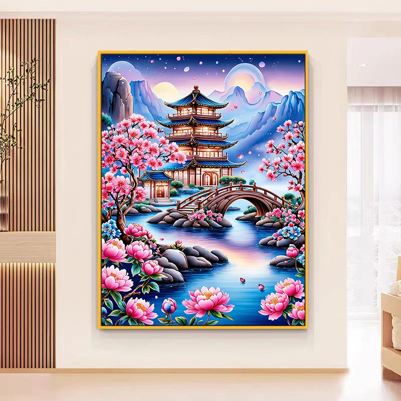 月落乌啼2024新款十字绣大格满绣59颜色手工绣60*80cm（裸包无针）
