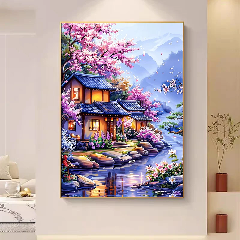 山涧小屋2024新款十字绣大格满绣55颜色60*80cm手工绣【裸包无针】