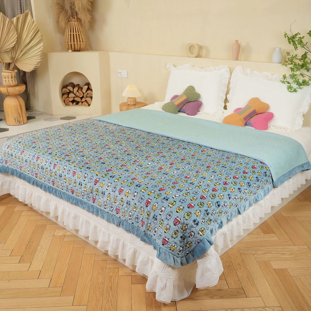 【鸡宝宝】床盖双面两用一绒一棉榻榻米床单韩式加厚机洗绗缝被夹棉