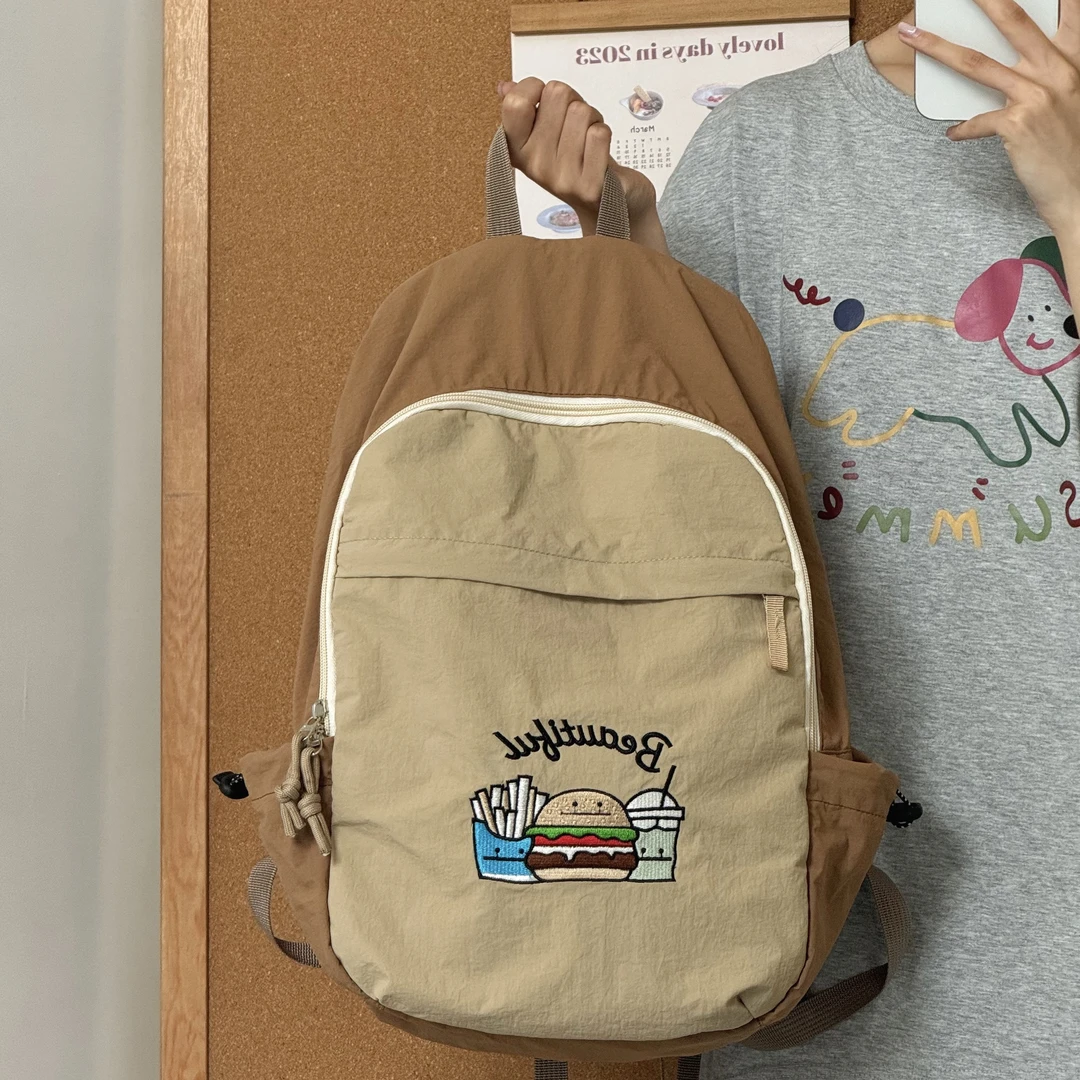 一张同学卡通双肩包B14卡其色