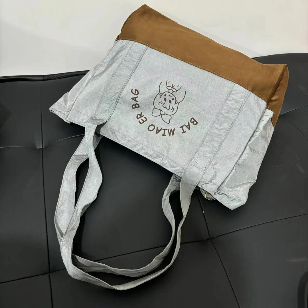 一张同学大容量单肩手提包V50灰色