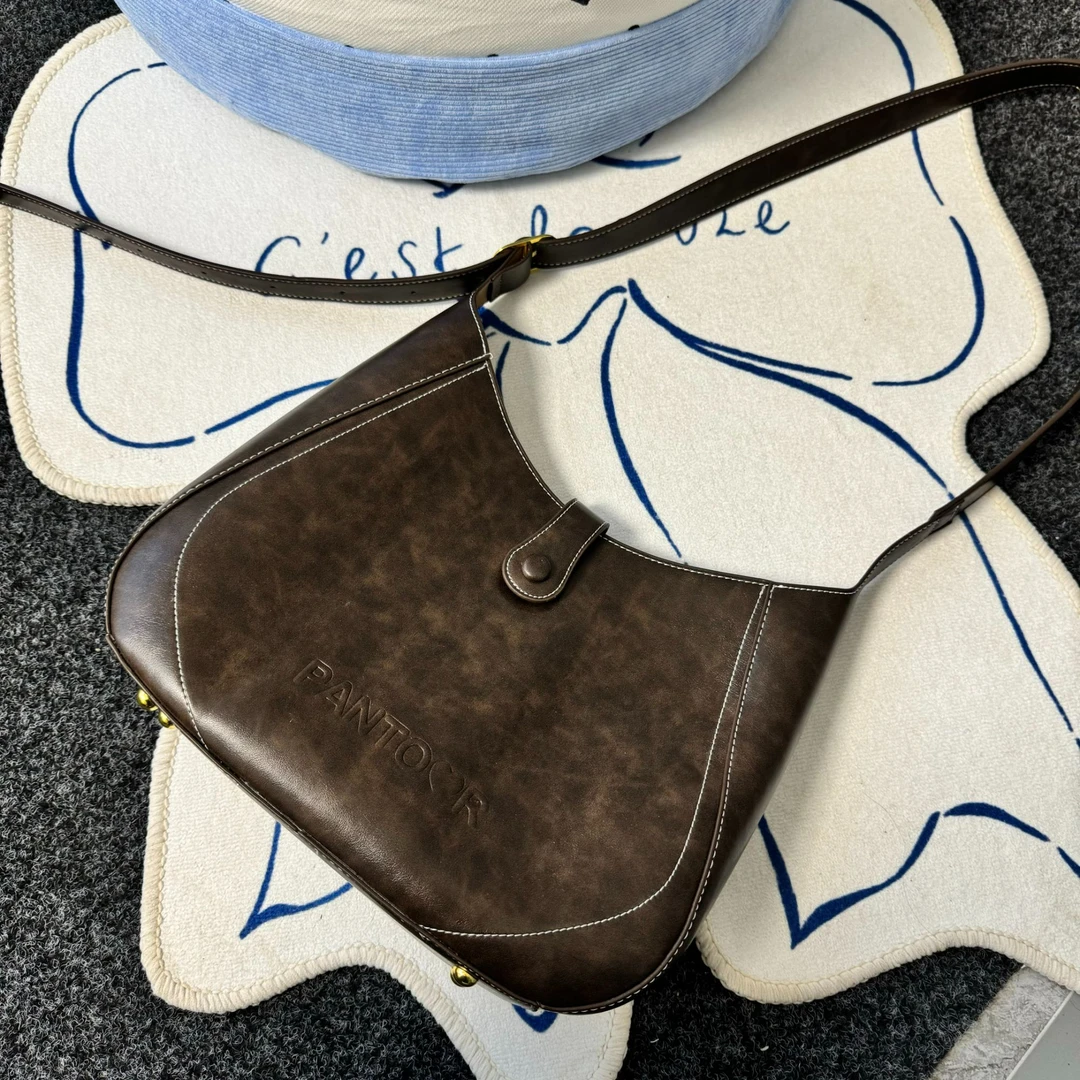 一张同学时尚潮流百搭复古手提斜跨包K19咖