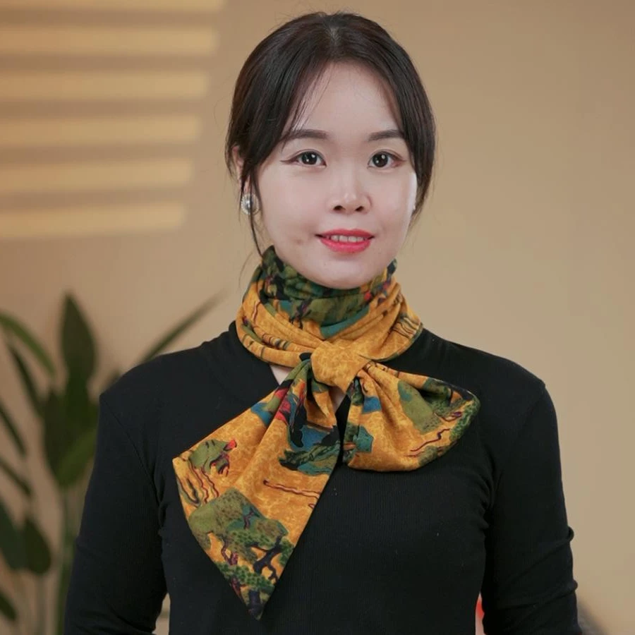 围脖长条插口小领巾时尚女士韩版百搭围巾丝巾护颈围脖气质印花
