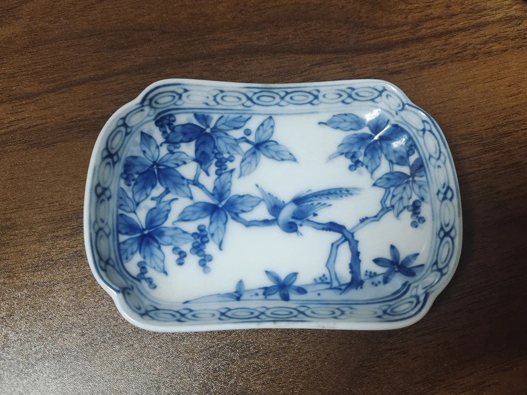 库山窑青花花鸟盘盘子01/31标为单价个别稍有点轻微牛毛痕手工