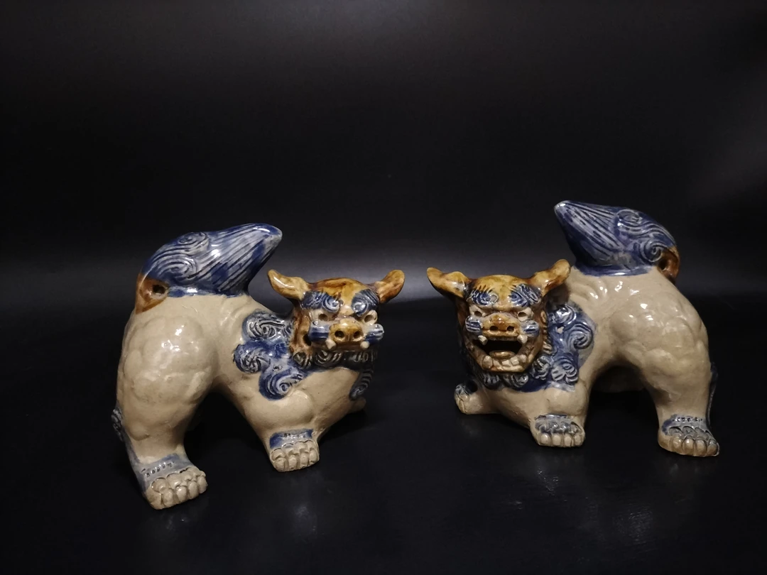 手作狮子摆件一对01/24