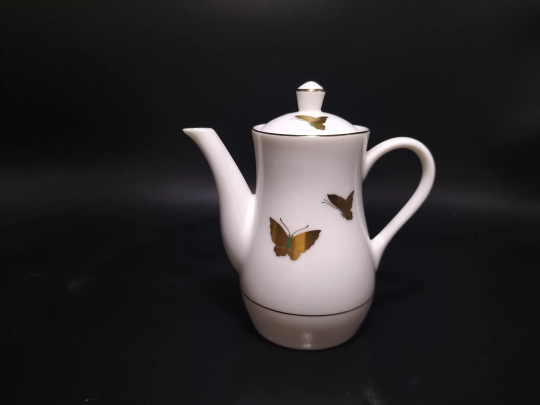 蝴蝶复古白瓷酒壶口延轻微没上齐金01/31家用手工