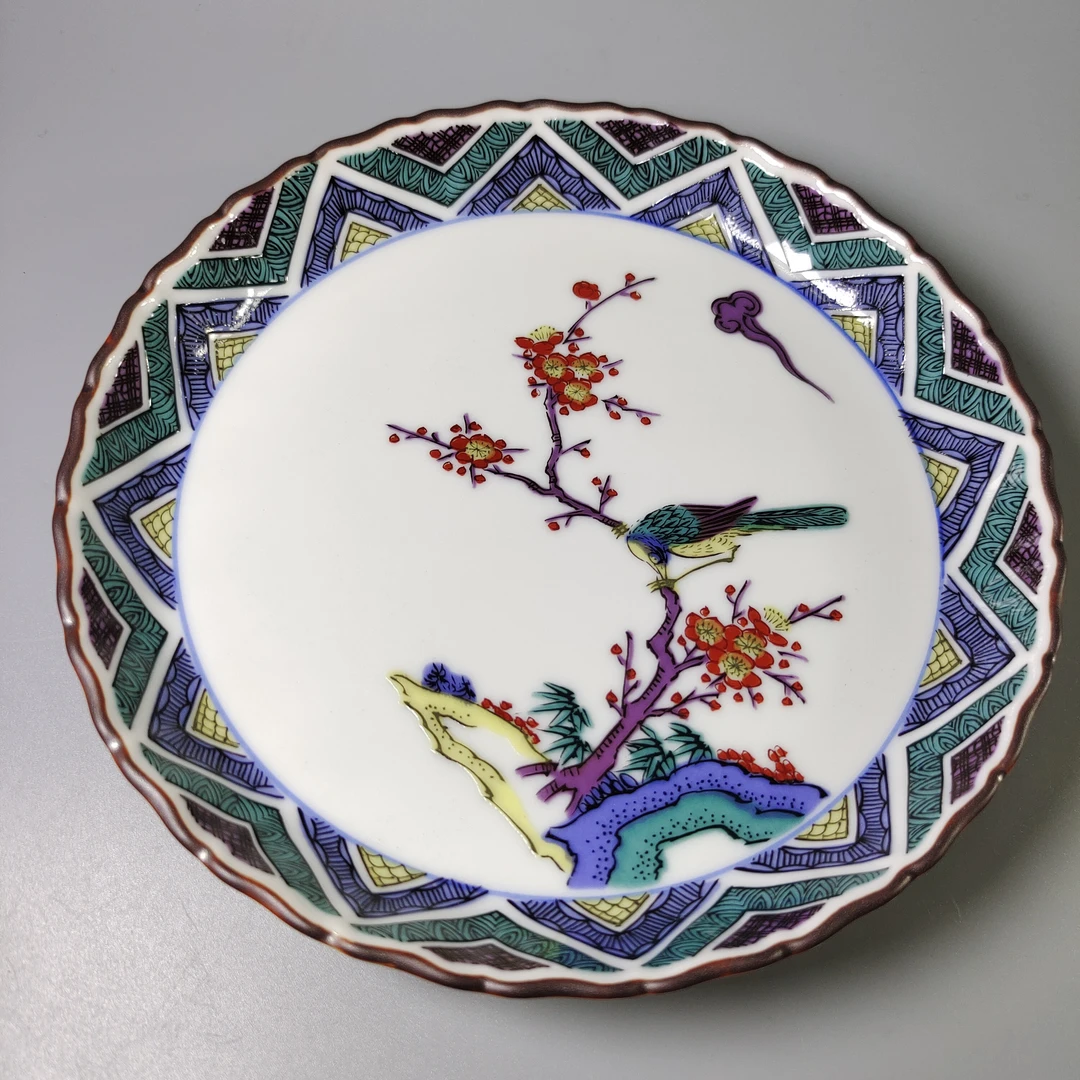 九谷花鸟赏盘01/100-1每款各一个，标为单价 拍下请注明花色手工wj