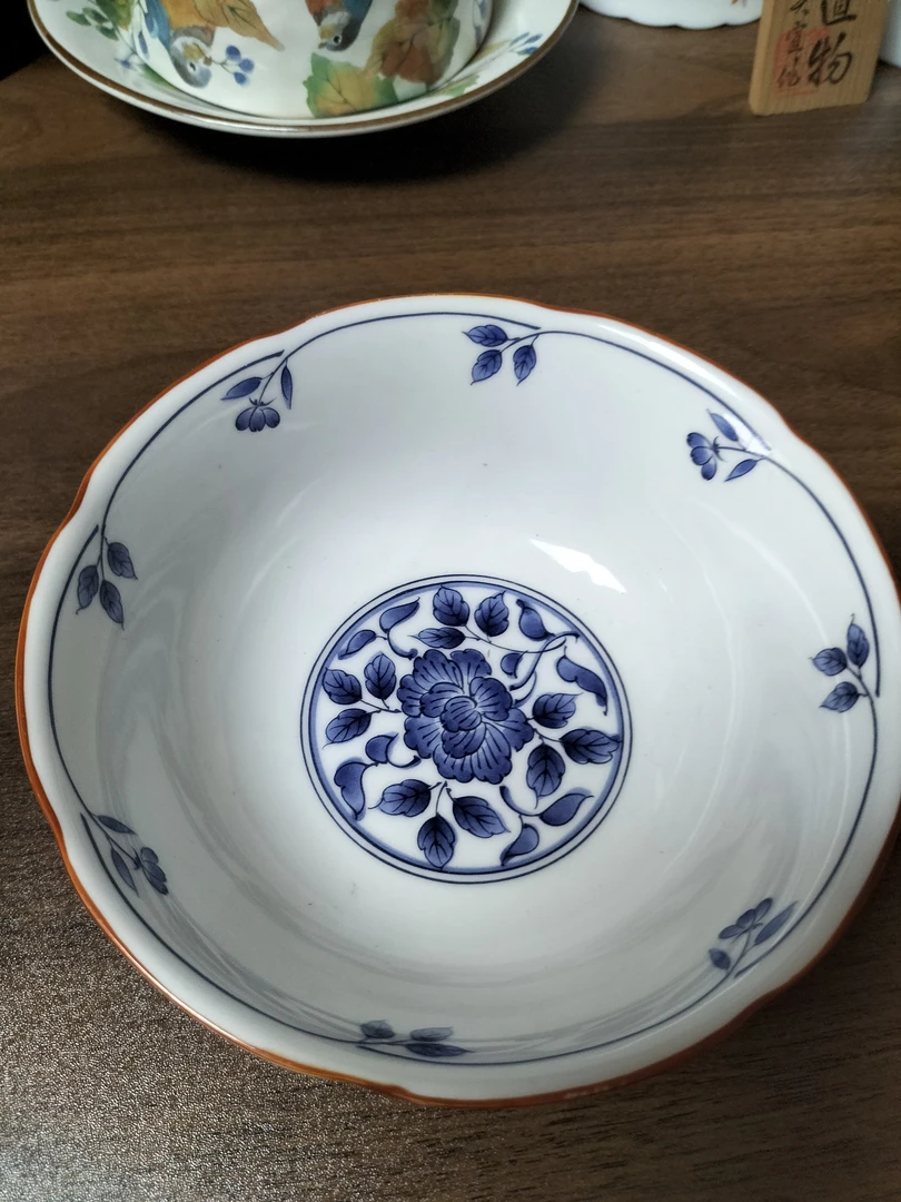 黄釉内绘碗青花瓷陶瓷家用02/01标为单价手工