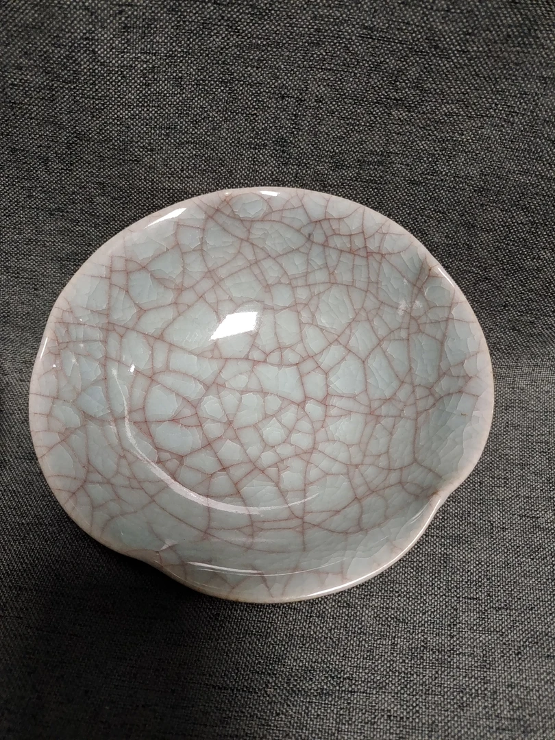 橘吉青瓷冰裂葵口小钵01/102汝窑手工