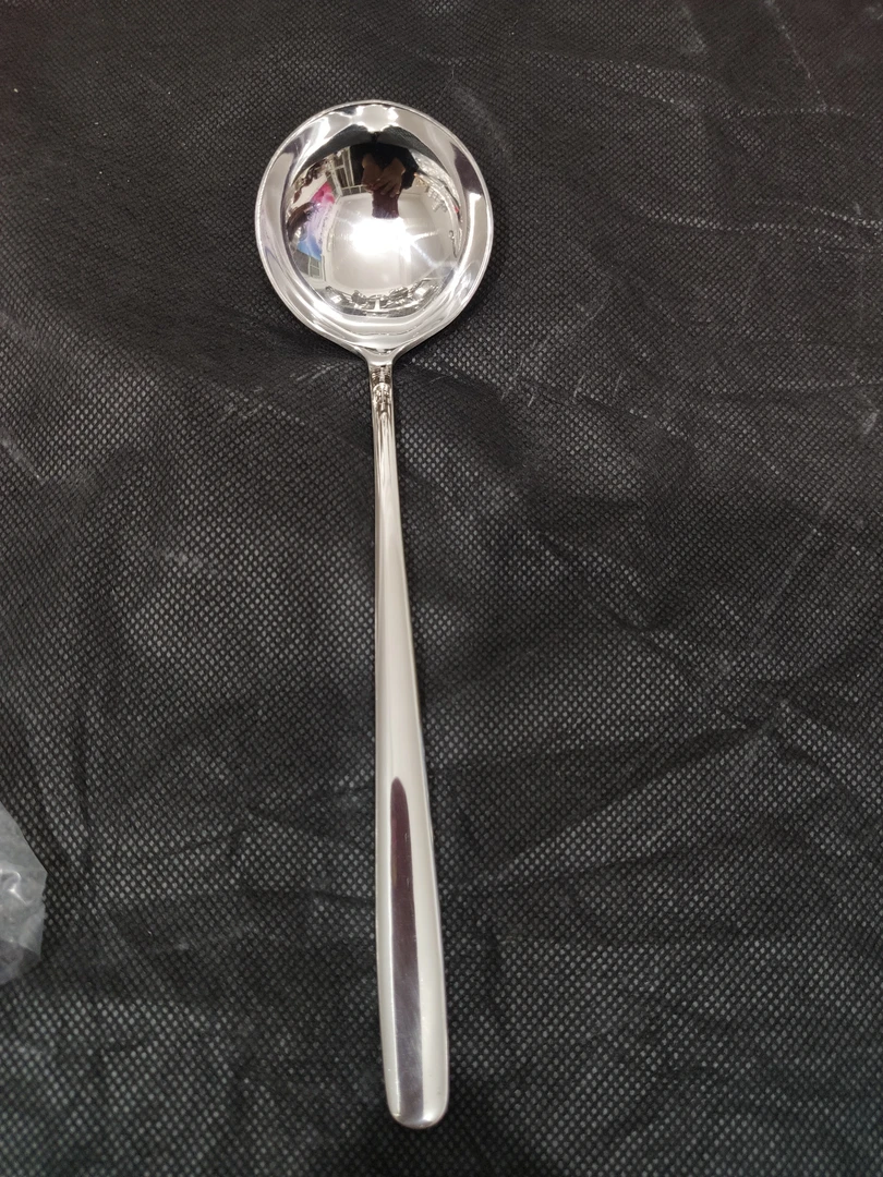 加厚304不锈钢长柄圆勺家用西餐勺汤匙高颜值一口勺西瓜勺干饭勺