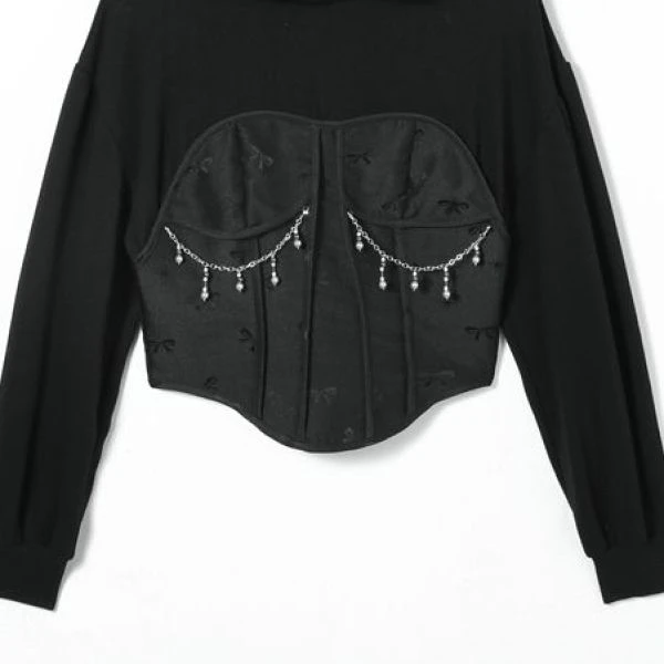 时髦束胸连帽针织衫（不含配饰）-0207