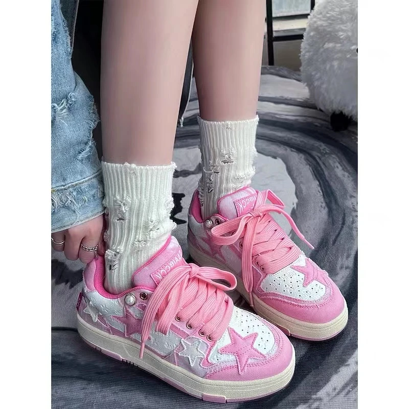 〖ANDI〗春季板鞋ins小众韩版复古星星百搭低帮休闲运动鞋794