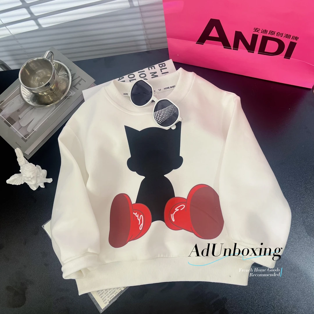 〖ANDI〗订制2024秋季新款中大童卡通印花圆领卫衣2118