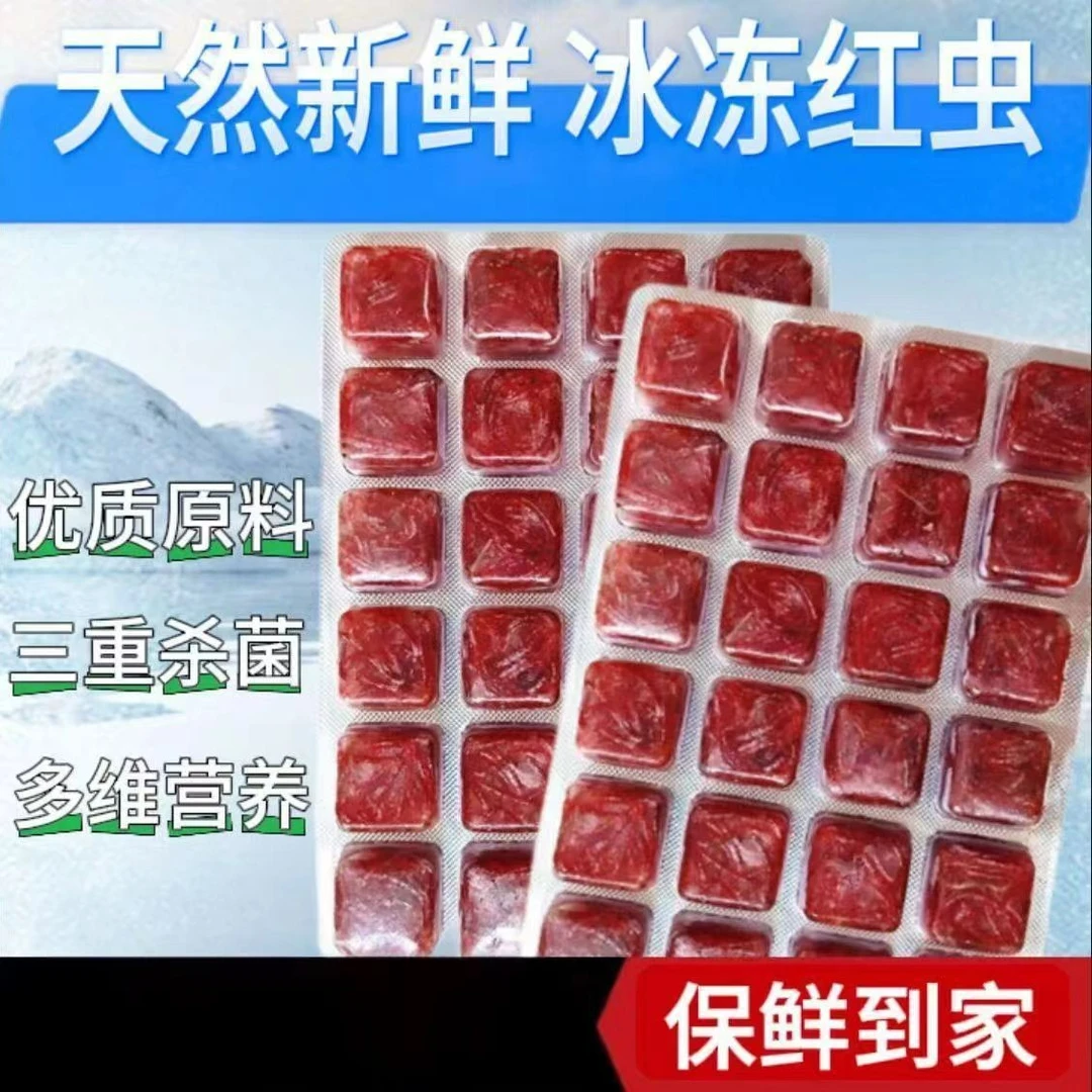新鲜高蛋白冰鲜红虫红血虫鱼食丰年虾红线虫水蚤冷水热带鱼营养