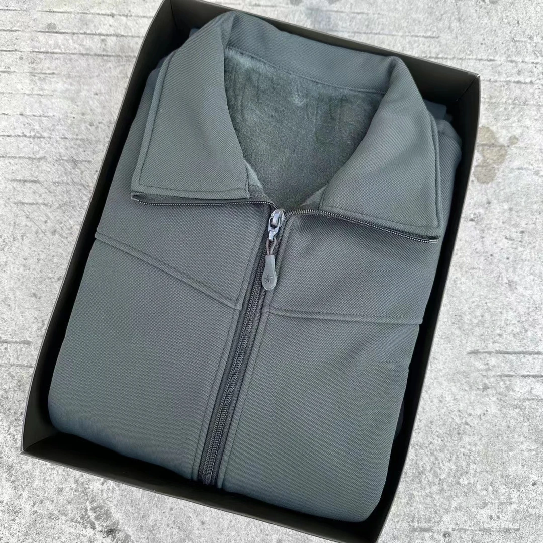 冬季橄榄绿长袖体能训练服套装男女墨绿加绒保暖运动服户外外套