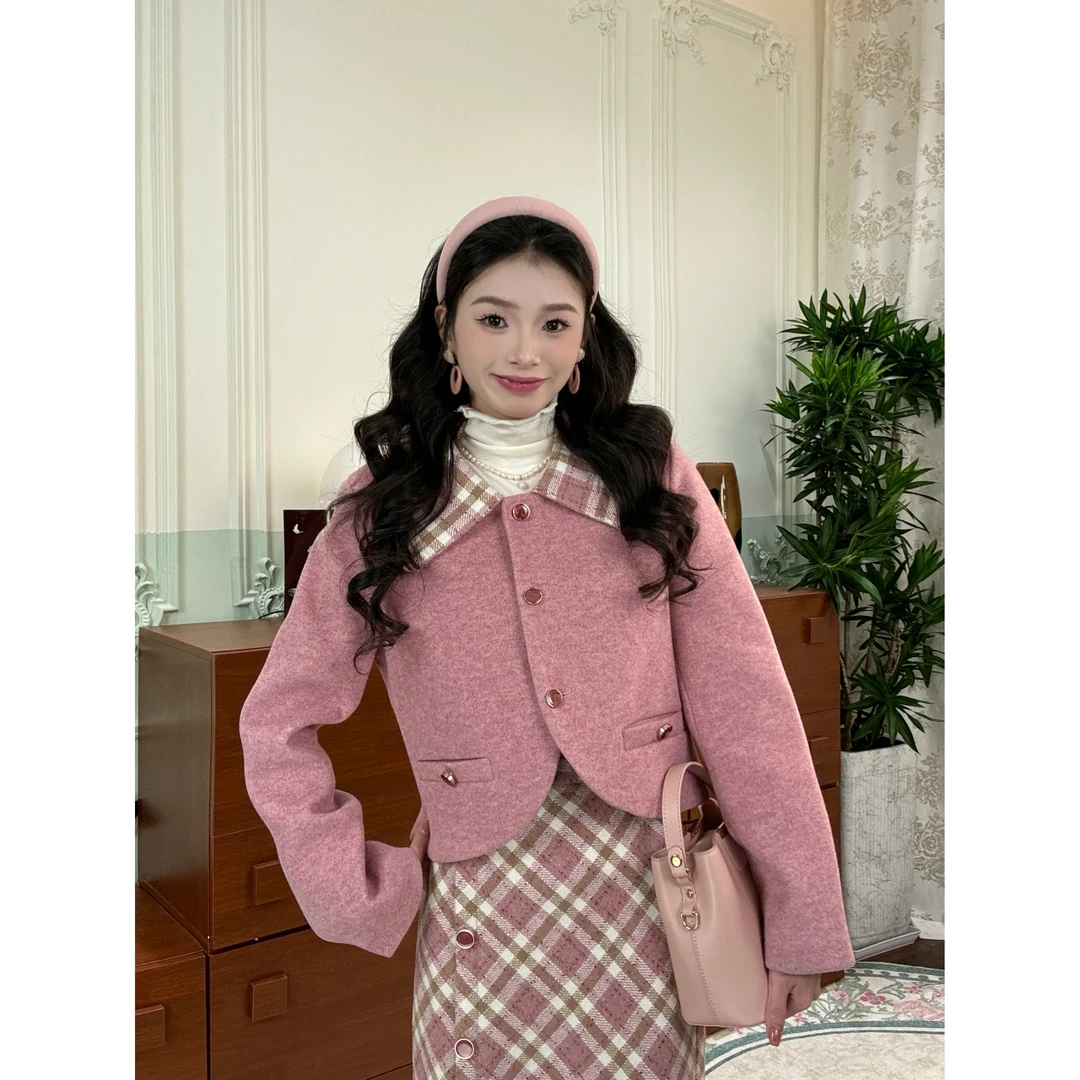 【玫瑰花蜜】秋冬新款气质复古显瘦时尚外套#1161