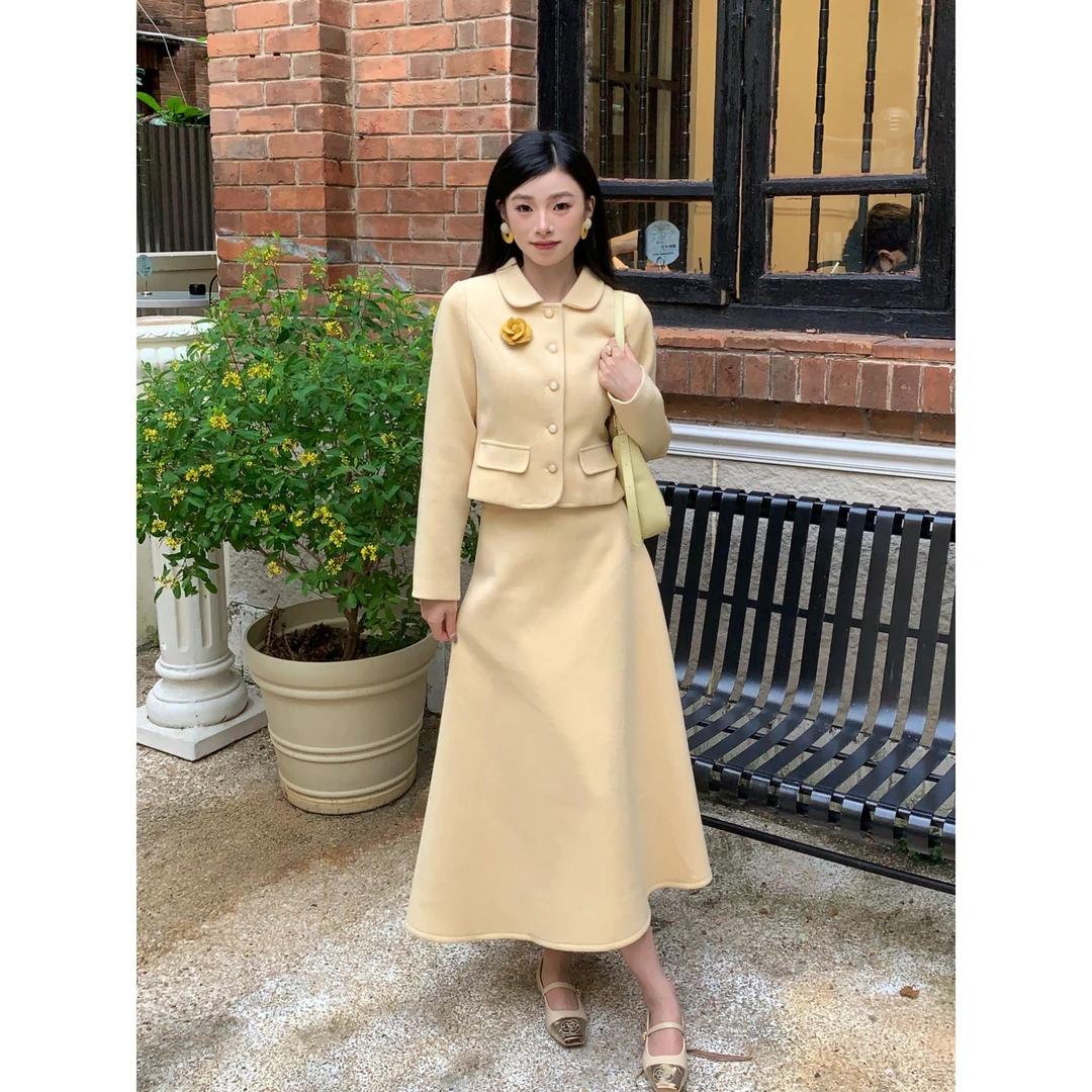 【布兰妮】秋季新款法式修身气质女神范高端小香风中长款半裙#1075