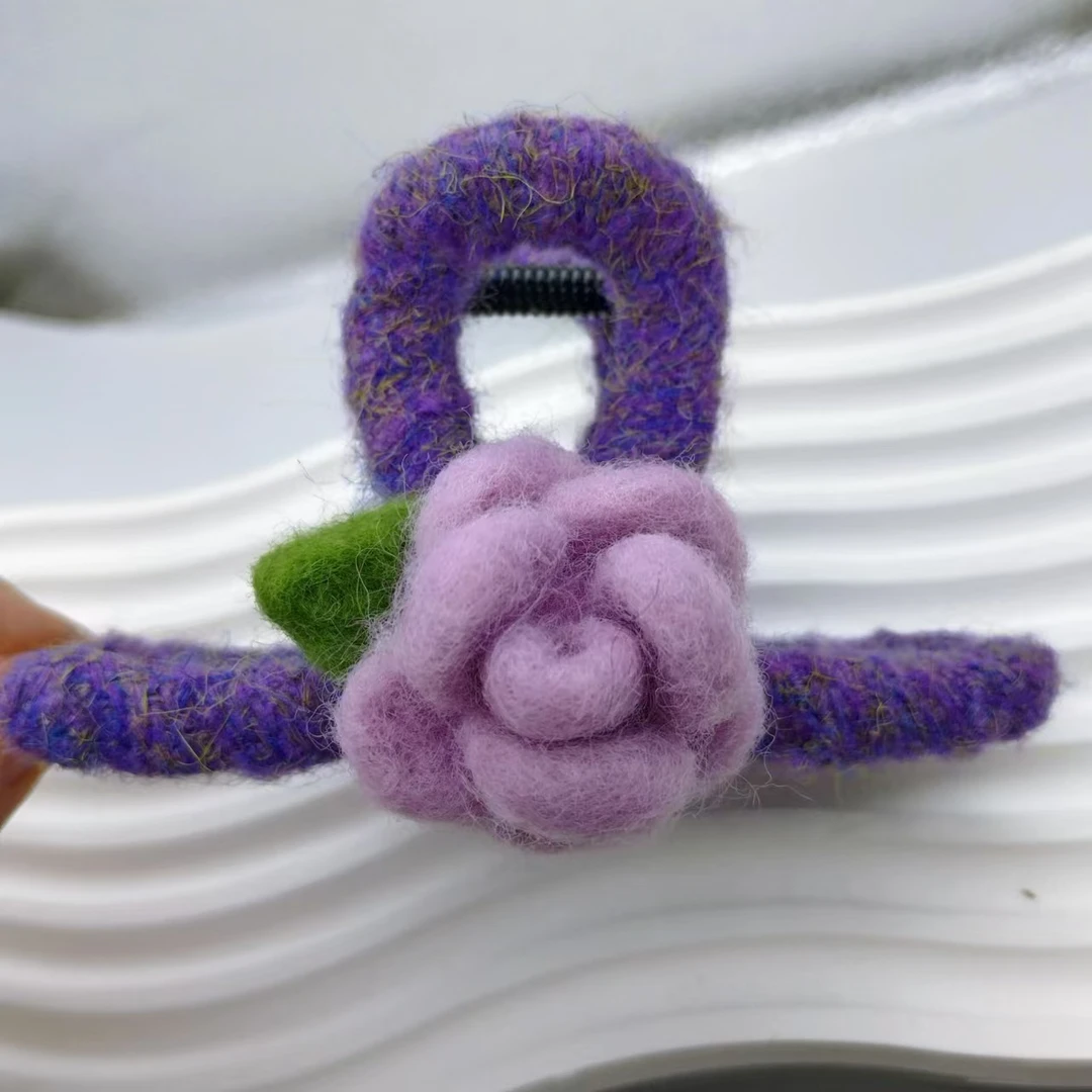 买买买好物志原创 | 温柔法式复古毛线花朵抓夹超仙气质鲨鱼夹