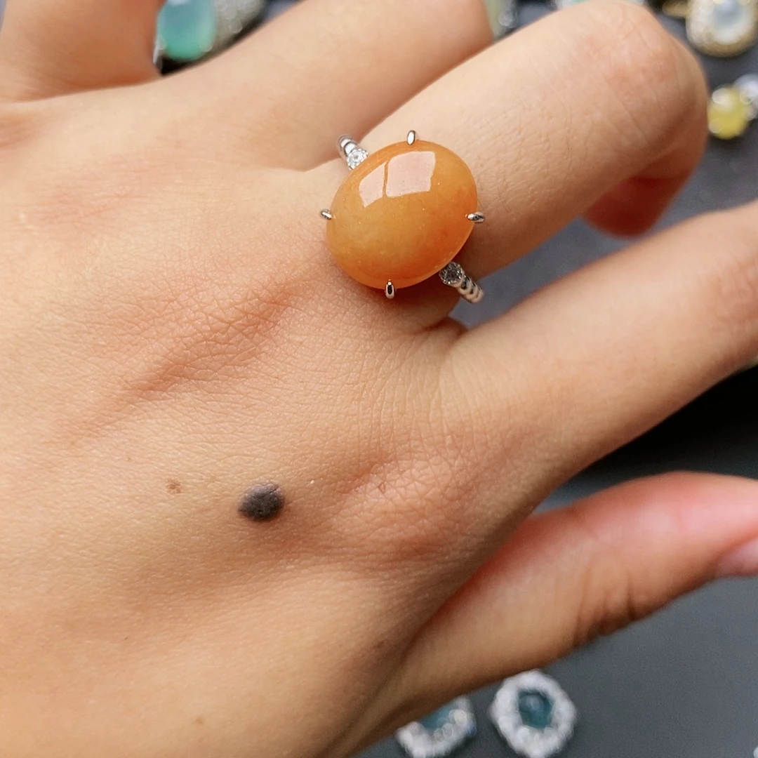翡翠戒指银S925镶嵌111111