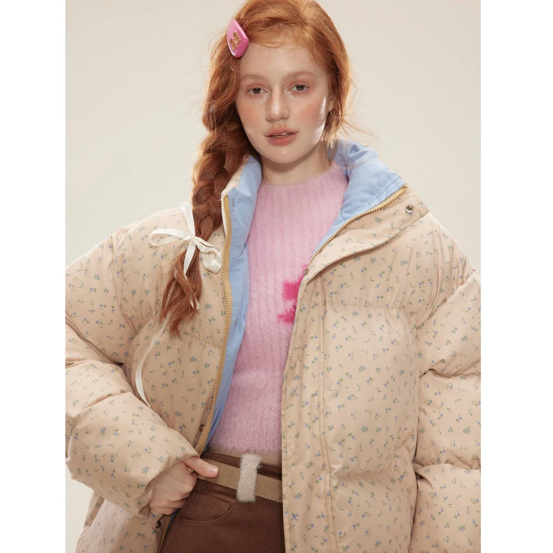 TEEINXX复古印花立领面包棉服MY2425