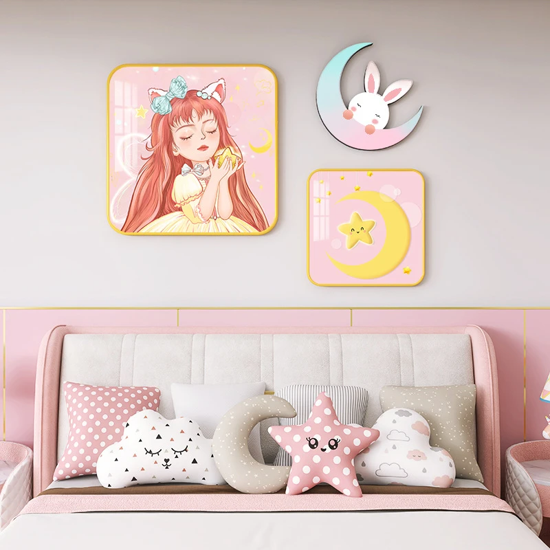 正版现代防水晶瓷打印色彩艺术寓意公主生活卧室床头挂墙壁卡通画