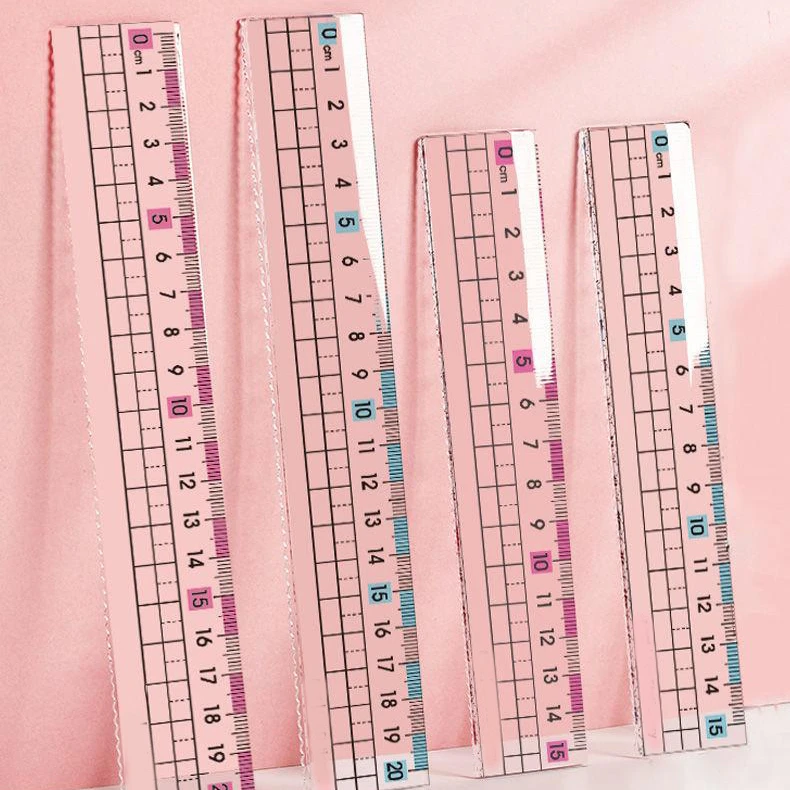 【护目尺】直尺带波浪线小学生专用标准测量护目尺20cm15cm透明直尺