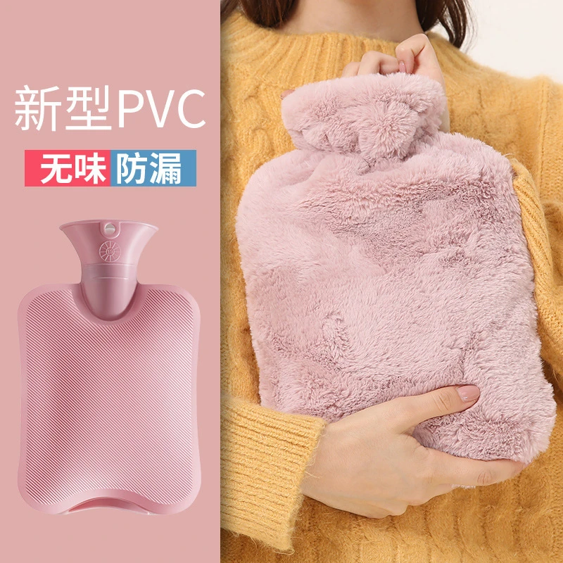 毛绒热水袋注水女大号热敷暖肚子暖水袋小号随身灌水暖手宝学生