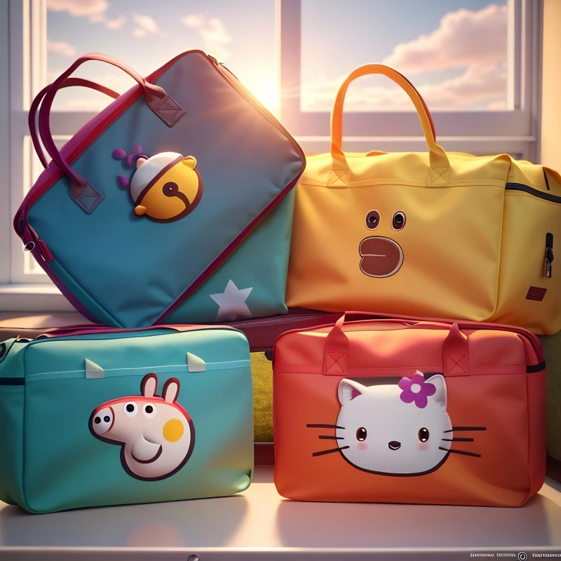 卡通公仔旅行收纳包毛毡手提包新款行李箱超大手提袋拉杆箱大容量