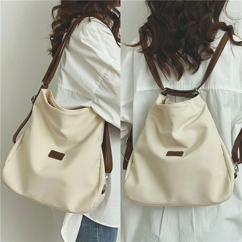 三用背包2025新款双肩包书包女大学生帆布包女单肩斜挎包流行质感