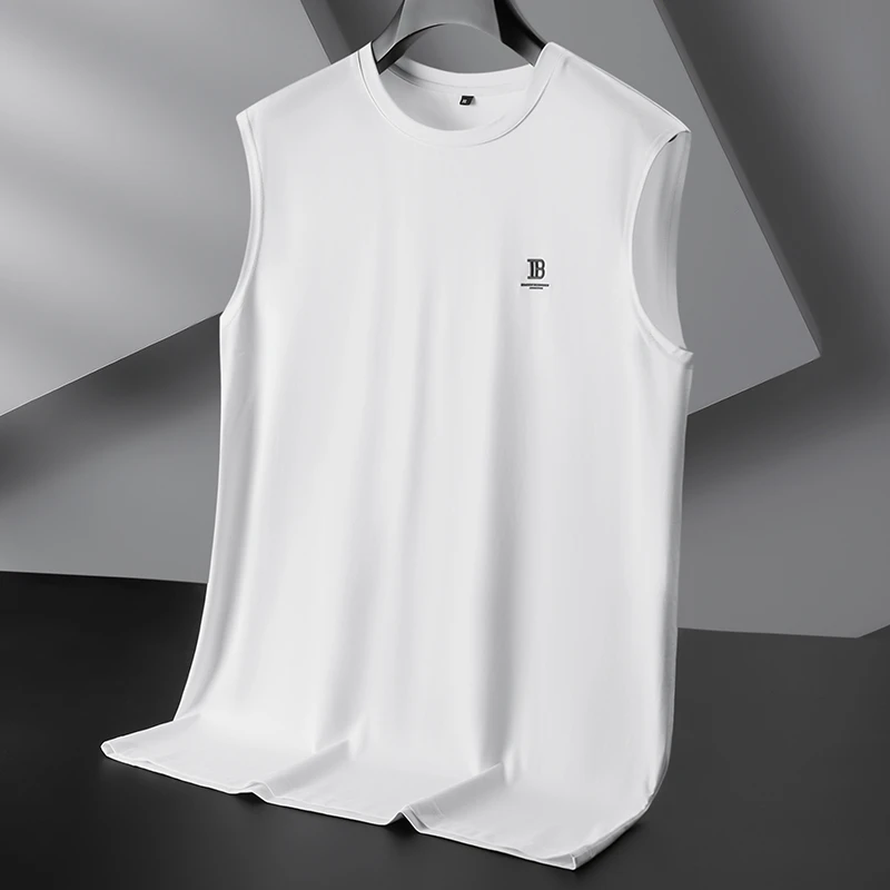 莫代尔棉背心男夏季薄款加肥加大码无袖T恤胖子休闲运动坎肩汗衫