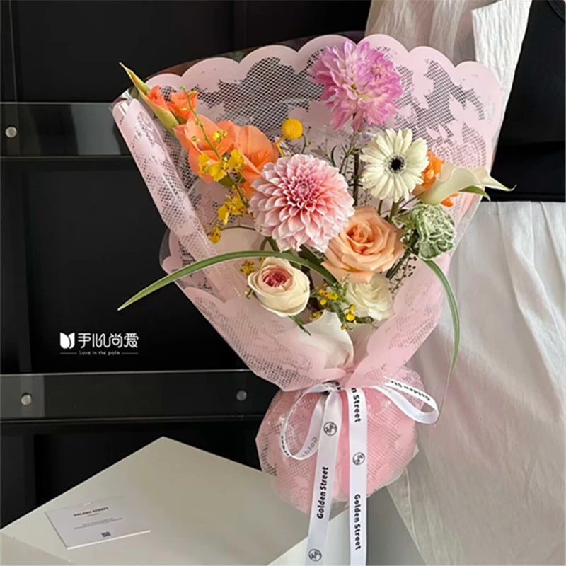 七夕梦幻芭蕾蕾 丝透明OPP 防水鲜花包装纸花店花束包装材料批发