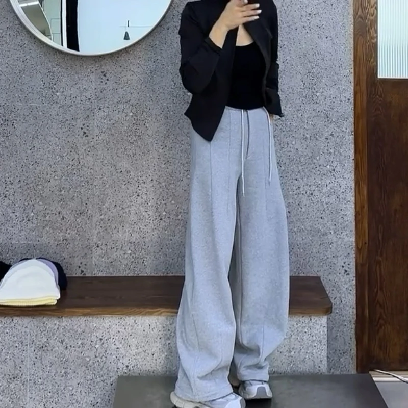 Aimeerosa/艾洛莎休闲裤高腰显瘦长裤秋季新款洋气时髦百搭直筒裤