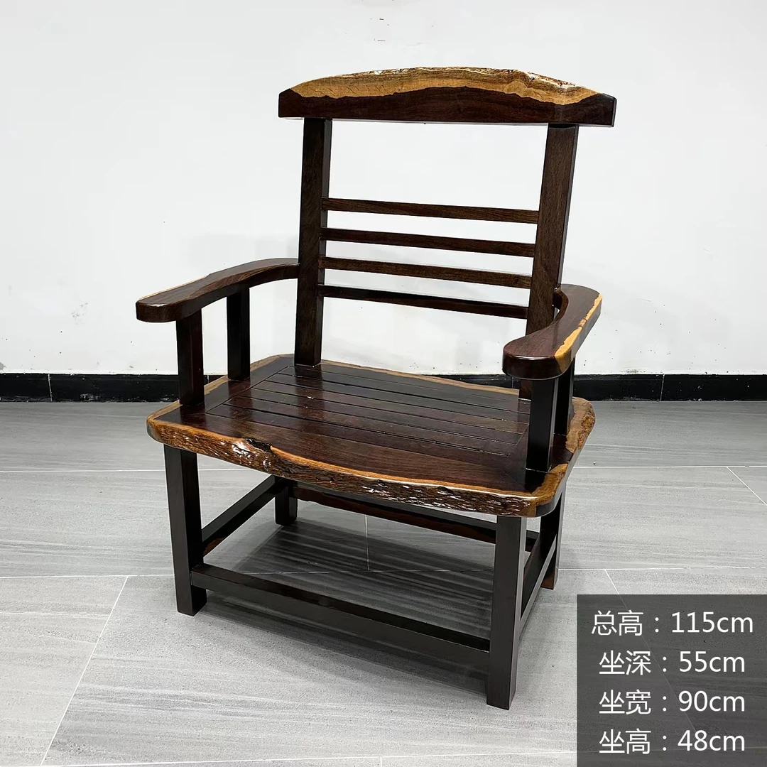 H30木与茶黑檀宋江椅（加大款） 55*90*115新中式家用桌椅茶椅
