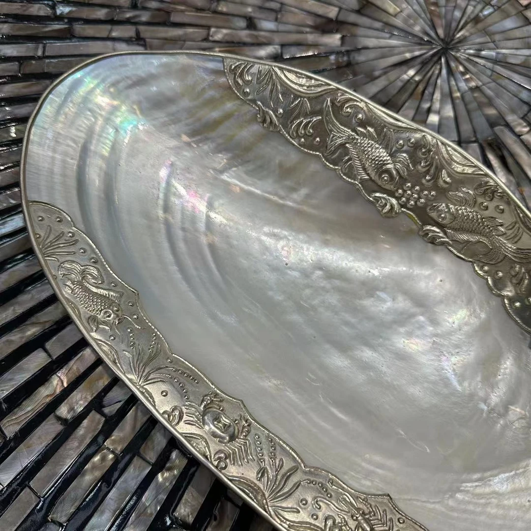 KA—【银色】手工包边天然贝壳收纳（新）