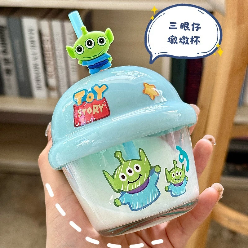 【粉丝专享】三眼仔玻璃杯新款高颜值吸管杯迷你水杯便携杯子墩墩杯