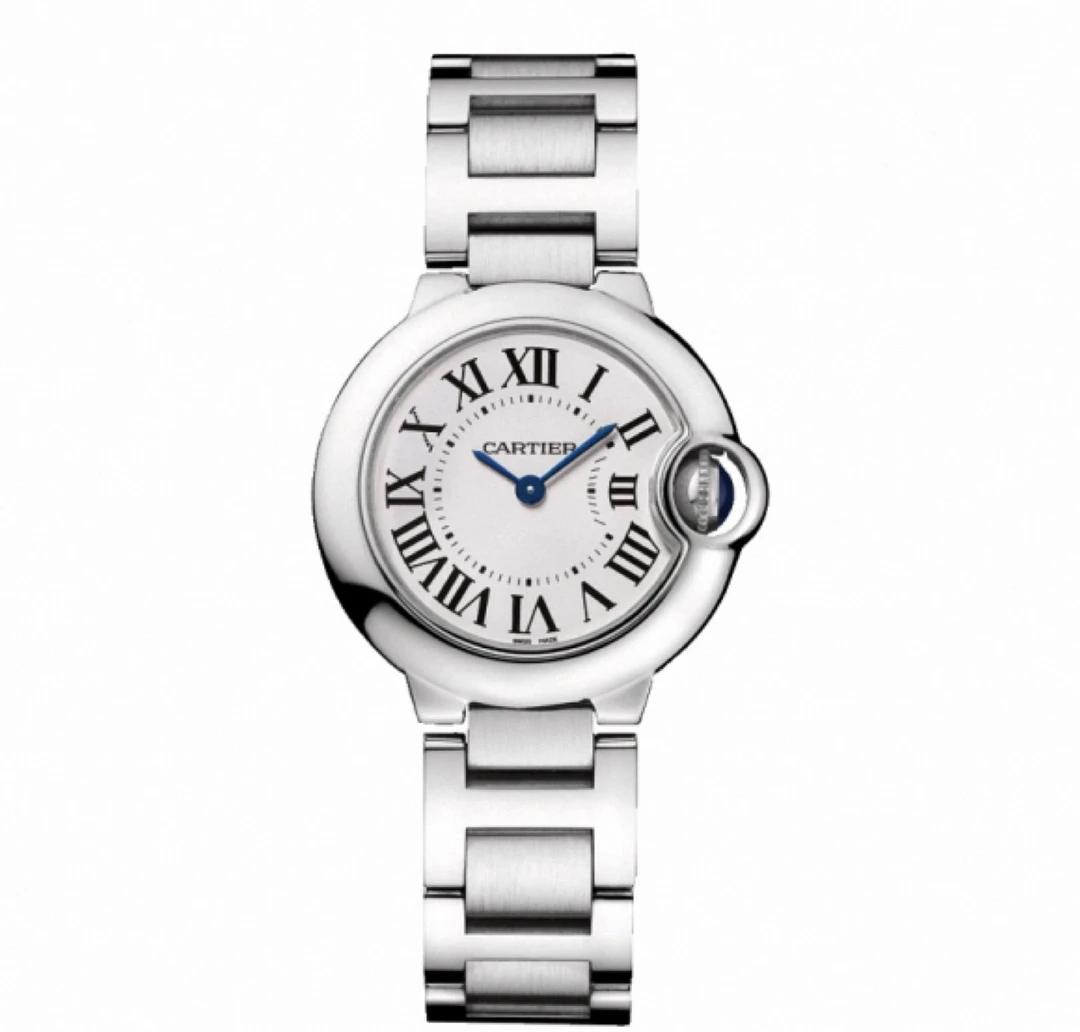 99新 Cartier/卡地亚 蓝气球系列/女表/28mm/白盘/罗马/全钢