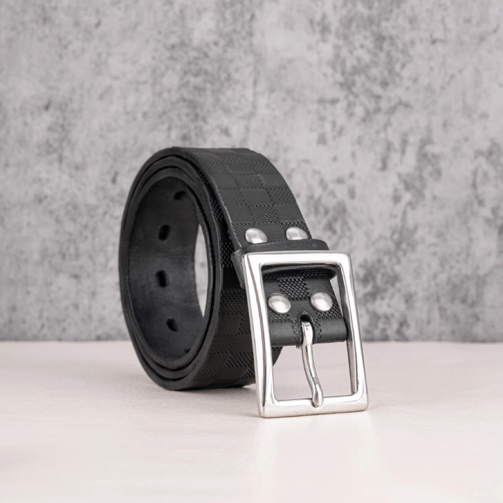 针扣外穿纯手工真牛皮腰带头层牛皮男士裤带商务休闲工装时尚百搭