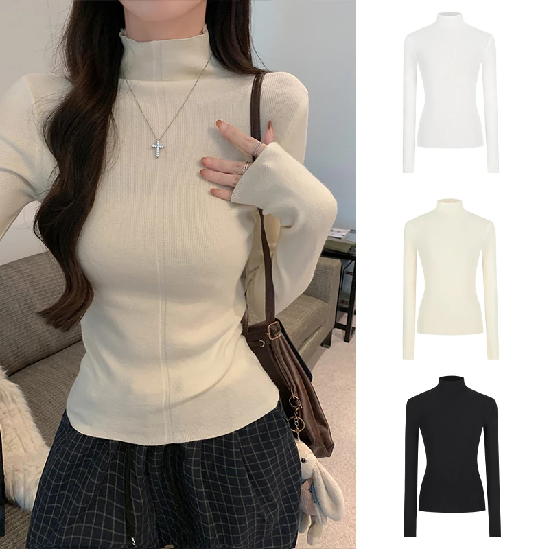 Moses Queen/魔西女王高领软糯内搭修身保暖长袖打底衫针织上衣
