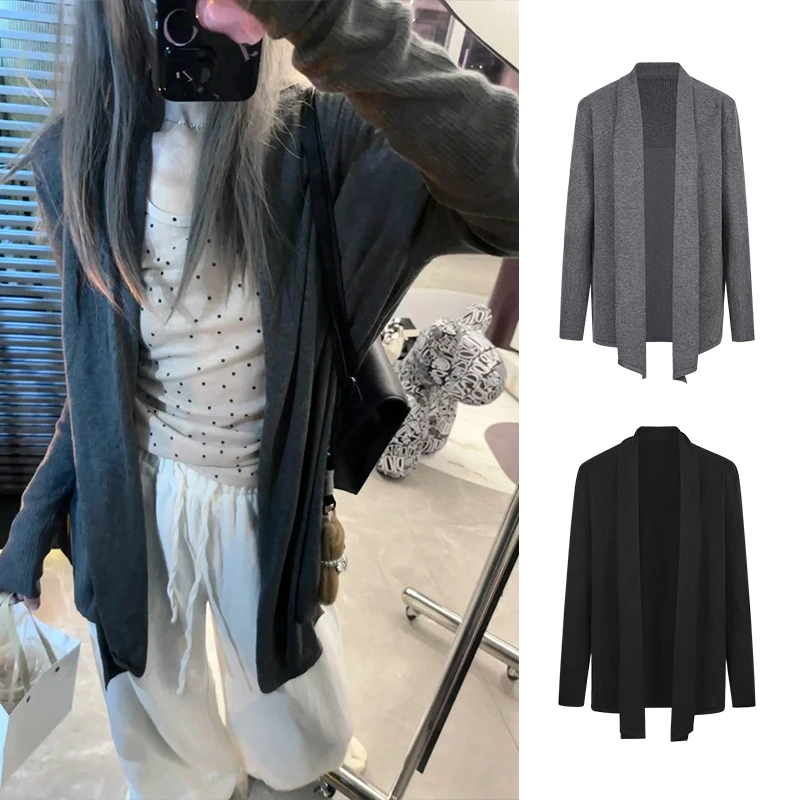 Moses Queen/魔西女王RO纸片人针织开衫中长款慵懒风防晒空调开衫